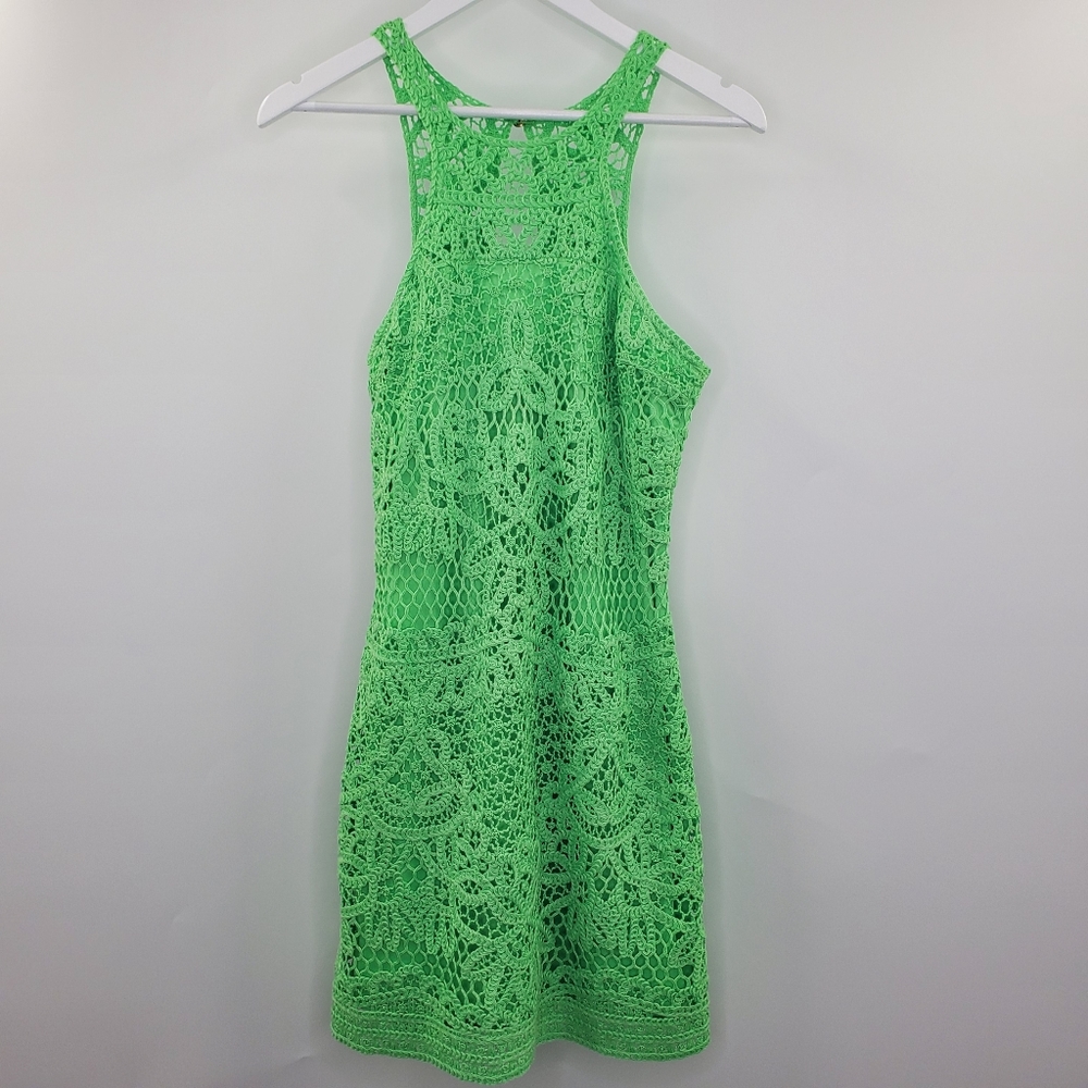 Lilly Pulitzer Jaimie Knit Lace Shift Dress Green